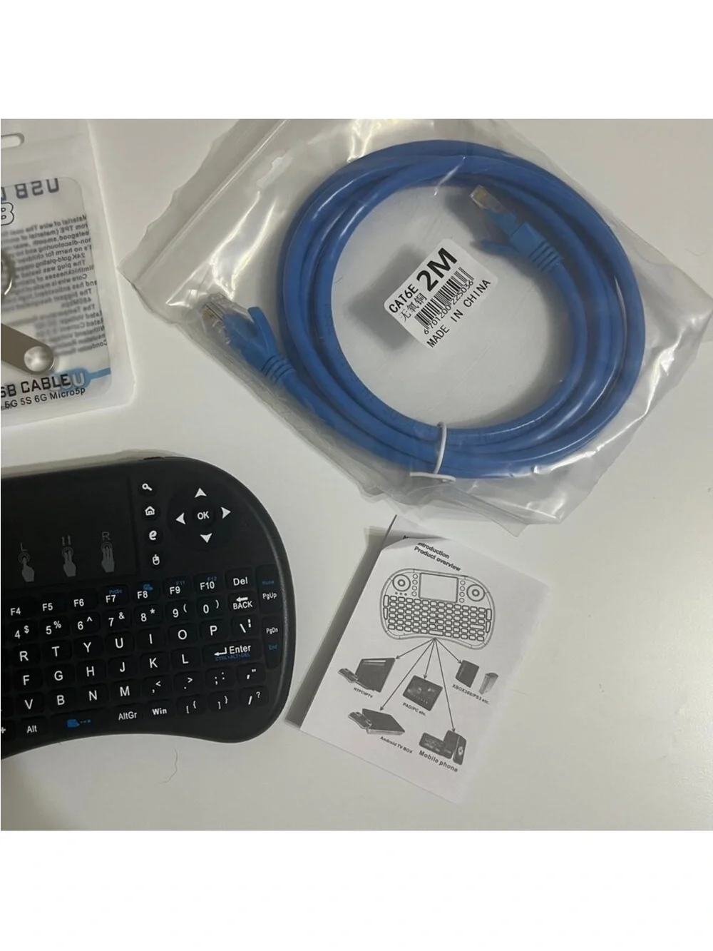 Mini Wireless Keyboard with Touchpad - Black